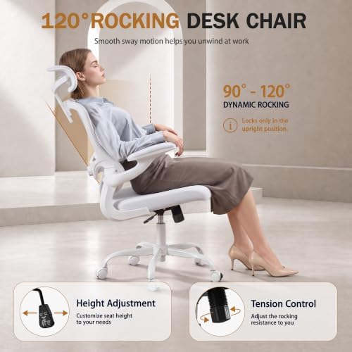 Ergonomic Office Desk Chair, High Back Mesh Computer Comfy Chair
