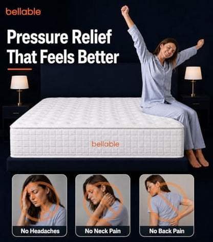 Full Size Mattress, 14 Inch Medium Firm Hybrid Full Mattress, Full Size Mattress in A Box, Memory Foam Individually Pocket Coils with Excellent Edge Support, Zone Support for Back Pain Relief