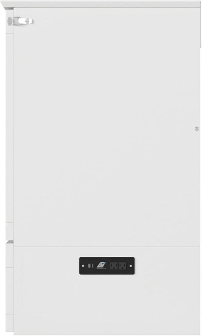AFI, Southampton Murphy Bed Chest Queen with 6" Mattress, Storage Drawer & Built-in USB Charger, White