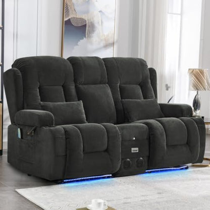 IPKIG Power Loveseat Recliner Sofa with Flip Back Console, 67" - 3 Seat