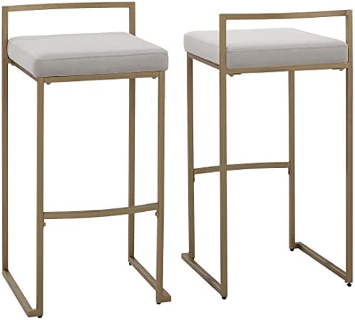 Crosley Furniture Harlowe Upholstered Bar Stools, Set of 2