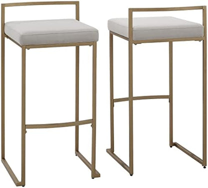 Crosley Furniture Harlowe Upholstered Bar Stools, Set of 2