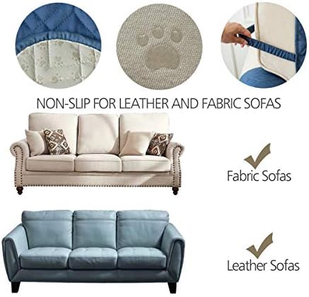 Ameritex Waterproof Nonslip Recliner Cover Stay in Place, Dog Chair Cover Furniture Protector, Ideal Recliner Slipcovers for Pets and Kids (Blue, 30'')
