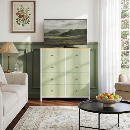 8 Drawer Dresser for Bedroom, Fabric Storage Drawer Unit