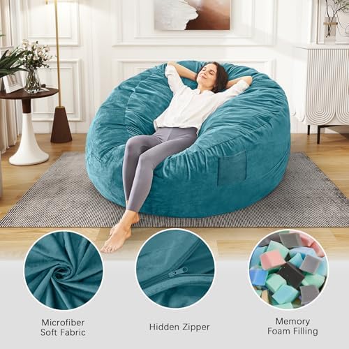 Bean Bag Chairs for Adults - Giant Bean Bag Convertible Floor Sofa