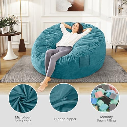 Bean Bag Chairs for Adults - Giant Bean Bag Convertible Floor Sofa