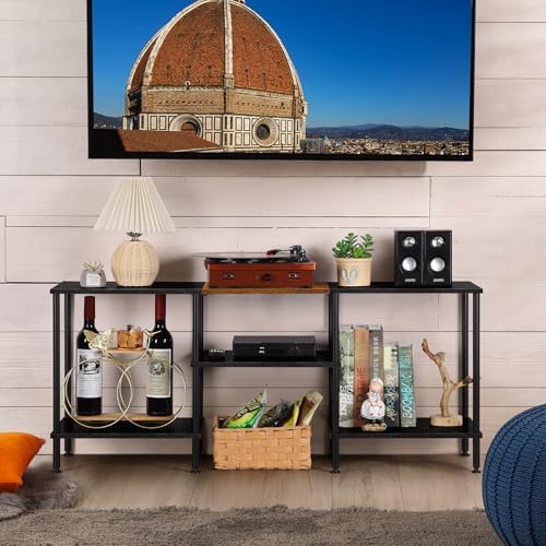 TV Stands for Living Room Black 50 inch TV Stand with Power Outlet