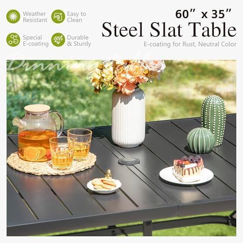 Sophia & William 7-Piece Patio Dining Set, Metal Table, PE Wicker Chairs