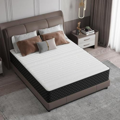 Full Mattress, 10 Inch Full Size Mattress in a Box, Medium Firm 7-Zone Memory Foam & Pocket Spring, Hybrid Mattresses for Pressure Relief & Motion Isolation, CertiPUR-US Certified, 75" x 54"