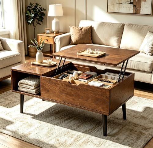 DUMOS Coffee Tables with Storage, Lifting Top for Living Room