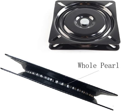 6 Inch Swivel Plate - Heavy Duty Turntable Bearing With 360 Rotating Base for Bar Stool, Chair, TV Table, Boat Seat - Square Steel Ball Bearing