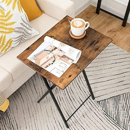 HOOBRO Folding TV Table, TV Tray, Stable Snack Table for Small Space