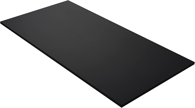 Kaboon 48"x26" Universal Table Top, Solid One-Piece Desktop, Reversible Melamine Countertop, Double Desks, L-Desk DIY, Black
