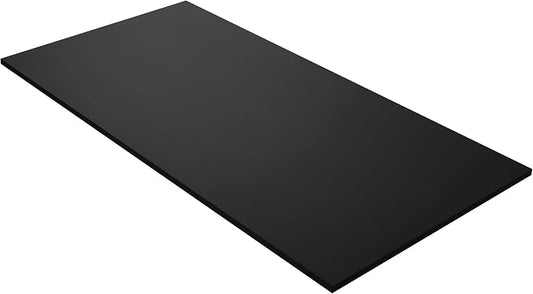 Kaboon 45x20 inch Black Table Top Universal, Solid One-Piece Desktop, Reversible Melamine Countertop, Double Desks, L-Desk DIY