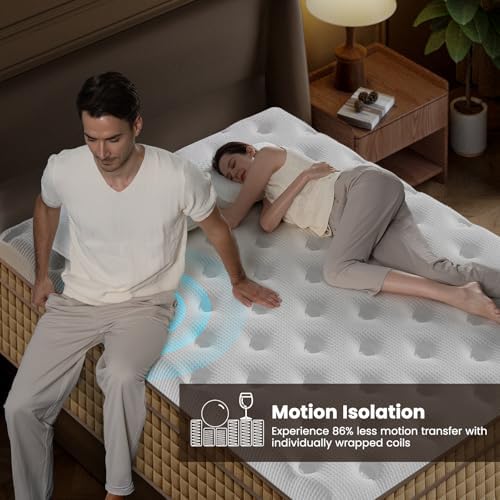 BedStory Extra Firm Queen Mattress 12 Inch, Hotel Collection Hybrid Mattresses in a Box with Cooling Gel & Pocket Springs for Back Pain Relief and Couples, CertiPUR-US Certified, Fiberglass-Free