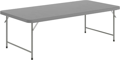 Flash Furniture Paige 4.93' Classroom Activity Table for School and Home, Heavy-Duty Rectangular Plastic Activity Table for Kids, Granite Gray
