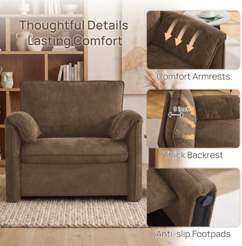 Oversized Accent Chair Set of 2,Comfy Reading Chair for Living Room,Bedroom