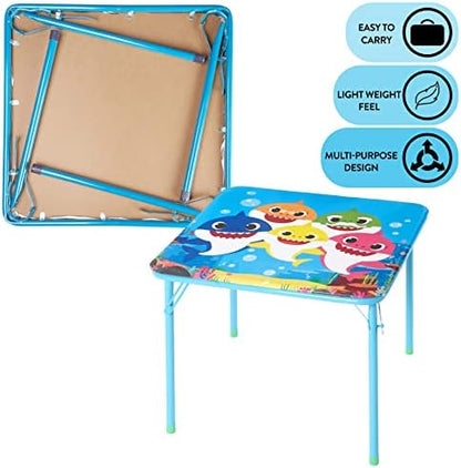 Baby Shark 3 Piece Children's Activity Square Table and Chair Set, Ages 3+