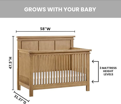 Soho Baby Mystic 4 in1 Crib Convertible, Honey Wood