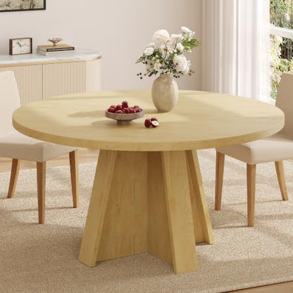 Feonase 47 inch Round Dining Table Wood Kitchen Table for 4-6