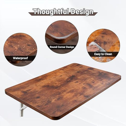 Neoaider Wall Mounted Folding Table 31.5”L x 15.7”W, Brown