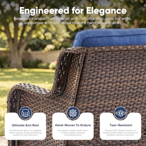 Belord Patio Sofa Luxury PE Wicker Loveseat