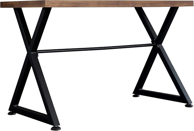 Computer Desk Contemporary Industrial Table for Home Office and Hallway, Black Wood Top with Metal Legs, Sturdy Hardwood Construction, 30" H x 47.2" W x 23.6" D, Some Assembly Required