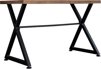 Computer Desk Contemporary Industrial Table for Home Office and Hallway, Black Wood Top with Metal Legs, Sturdy Hardwood Construction, 30" H x 47.2" W x 23.6" D, Some Assembly Required