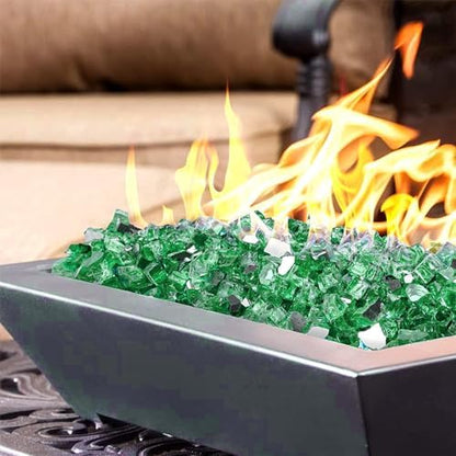 Mr. Fireglass 10 lb High Luster Fire Glass, 1/2 Inch Reflective Light Green