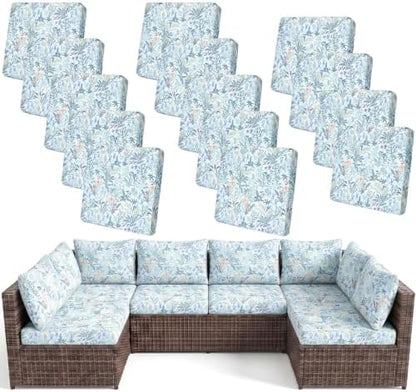 14Pcs Patio Cushion Covers Stretch Outdoor Furniture Protector Slipcovers