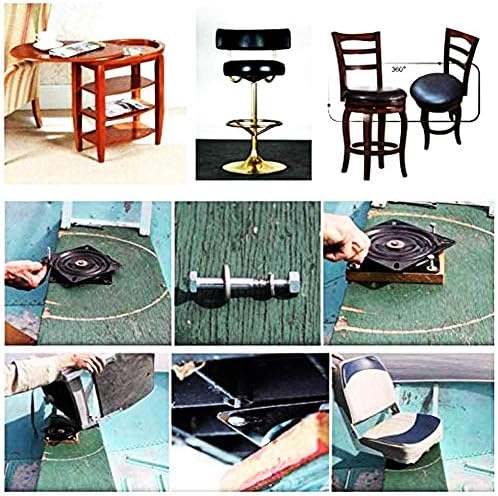 AAGUT 7'' Heavy Duty Bar Stool Swivel Replacement, Square Swivel Mechanism for Recliner Chair, Boat Seat and Furniture, Ball Bearing Seat Swivel Base, Black