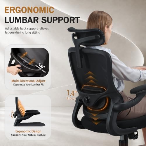 Ergonomic Office Desk Chair, High Back Mesh Computer Comfy Chair