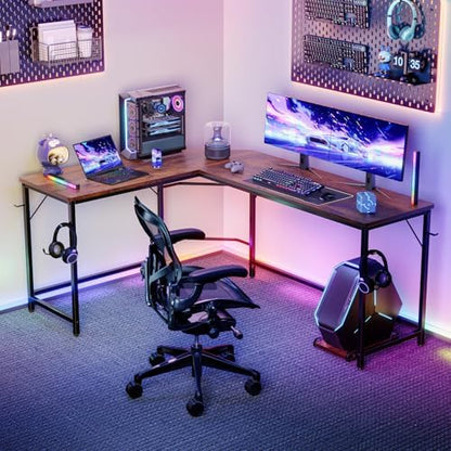 DUMOS 66" L Shaped Gaming Computer Desk, Sturdy Corner Table