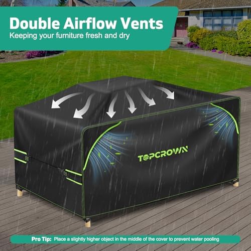 Topcrown Patio Furniture Covers Waterproof for Outdoor 108"L X 82"W X 28"H