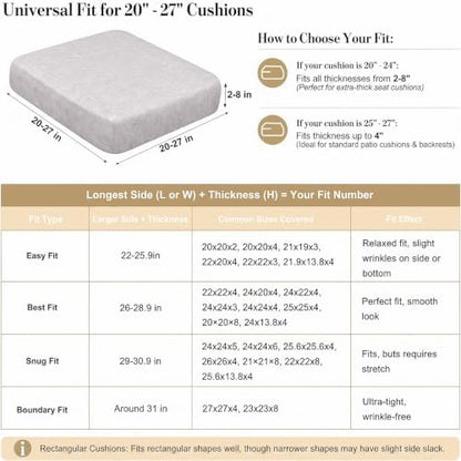 8Pcs Patio Cushion Covers Stretch Outdoor Furniture Protector Slipcovers