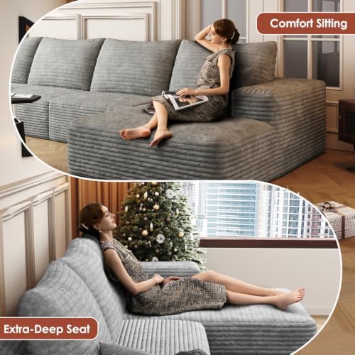 Boneless Couch, Sectional Cloud Couch Sofa for Living Room