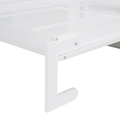 Ball & Cast Murphy Bed Full Size Wall Bed with Sofa,can be Folded,Multifunctional Wood Hideaway Cabinet Bed Frame,Slat Support,Save Space,for Apartment,Guest Room,White