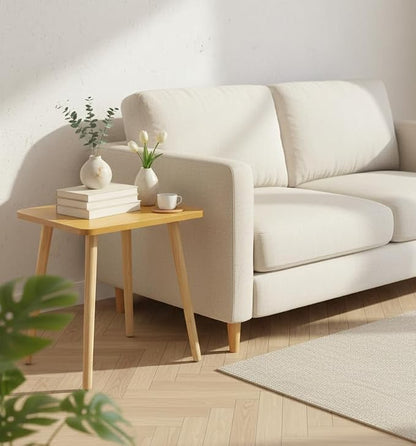 FORAOFUR Side Table, Modern Small End Table, Wood Nightstand for Living Room, Bedroom and Balcony, Rectangular Accent Table Home Decor, Easy Assembly, Natural | Natural wood, modern rectangular, fits living/bedroom/balcony, compact, versatile, sturdy n...