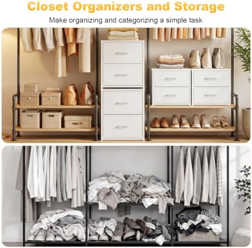 Stackable Storage Drawers, Closet Drawers, White