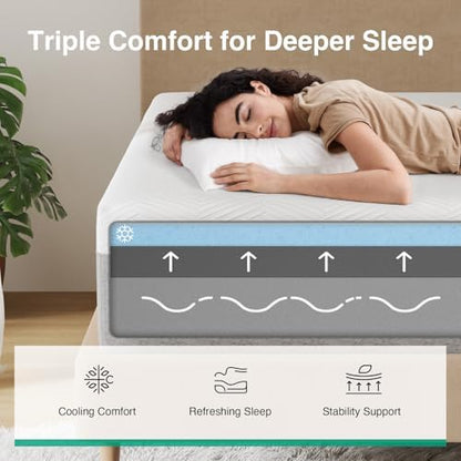 Novilla 10 inch Memory Foam Mattress King, Bliss Mattress King in a Box