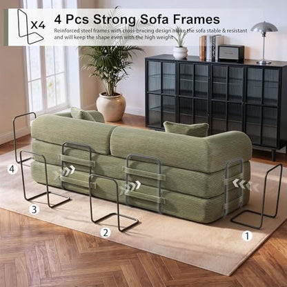 JJJ 63 inch Boneless Sofa Bed Sleeper Couch