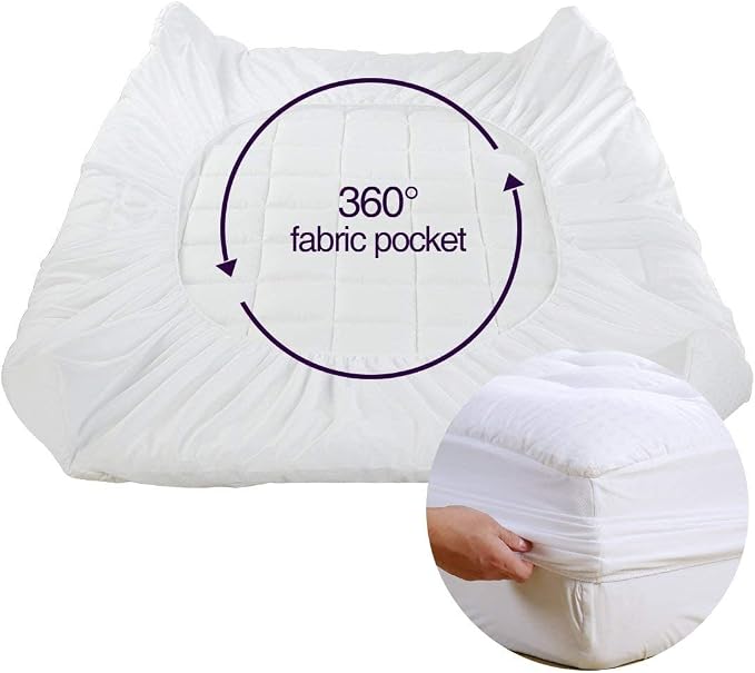 EASELAND Twin Size Mattress Pad Pillow Top Mattress Cover Quilted Fitted Cooling Protector Single Cotton Top 8-21" Deep Pocket (39x75 Inches, White)