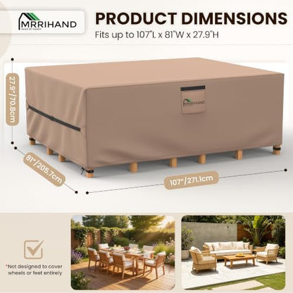 Outdoor Patio Furniture Covers Waterproof 107"Lx81"Wx27.9"H 600D
