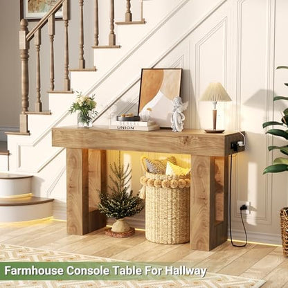 Unikito 47" Entryway Table with Sensor Light & AC Outlets with USB-C Ports