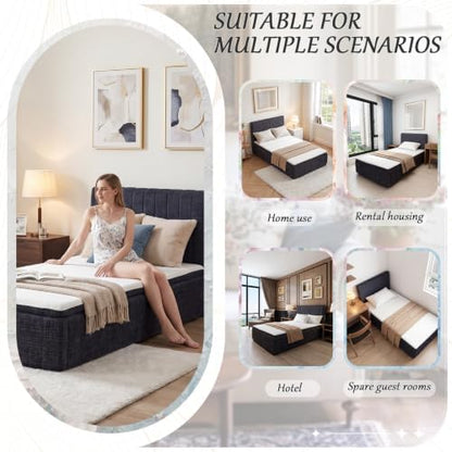 Queen Compression Bed Boneless Bed Frame with Mattress and Headboard
