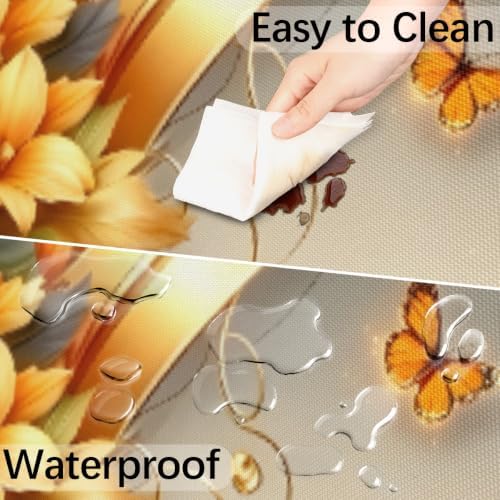 Pumpkin Outdoor Round Fitted Tablecloth with Umbrella Hole Zipper 36-44