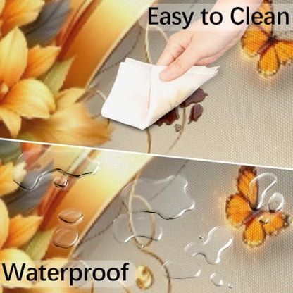 Pumpkin Outdoor Round Fitted Tablecloth with Umbrella Hole Zipper 36-44