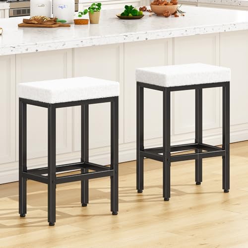 26 Inch Counter Height Bar Stools Set of 2, Fabric Barstools