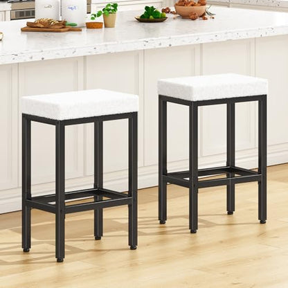 26 Inch Counter Height Bar Stools Set of 2, Fabric Barstools