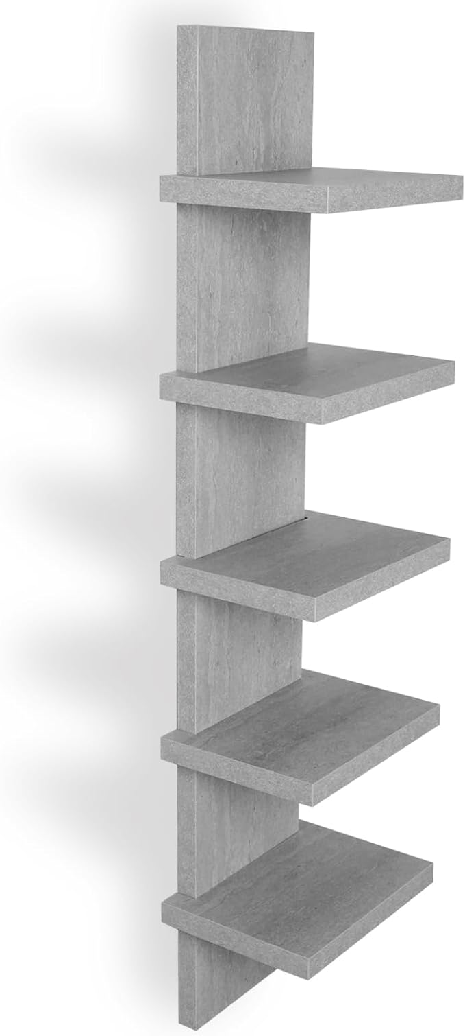 Homaterial 5 Tier Wall Shelf, Floaing Lack Shelf for Storage, Display Shelf Modern Room Home Wall Decor